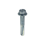 5.5x32 Hex Metal to Heavy Section Steel Self Drilling Exterior Screw Silver Pack 100