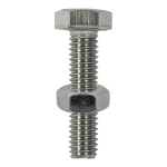 M10x25 Hex Setscrew & Nut Din933 A2 Pack 2