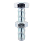 M10x100 Hex Setscrew & Nut Din933 Zinc Plated Gr.8.8 Pack 16