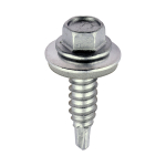 6.3x25 Sheet Metal to Sheet Metal Self Drilling Bi Metal Exterior Stitching Screw and Washer Silver