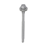 5.5/6.3x82 Hex Composite Panel to Light Section Steel Exterior Self Drilling Screw and Washer Silver
