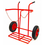 Twin Oxygen/Propane Trolley 16inch Pneumatic Wheel