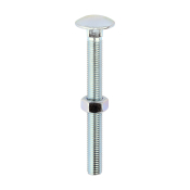 M12x120 Carriage Bolt & Nut DIN 603 Zinc Plated Gr.4.8 Pack 10