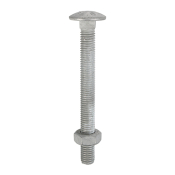 M10x100 Carriage Bolt & Nut Din603 Hot Dipped Galvanised Gr.4.8 Pack 25