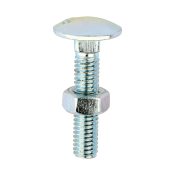 M6x30 Carriage Bolt & Nut DIN 603 Zinc Plated Gr.4.8 Pack 200