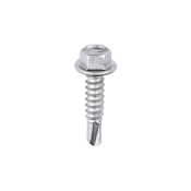 5.5x25 Hex Metal to Light Section Steel Self Drilling Exterior Screw Silver Pack 100