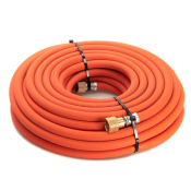8mm Propane Fitted Hose 20Mtr 3/8inch Check Valve Orange