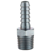 Male Hose Tail Connector, Male Thread BSP Tapered 1/4, HoseTail 6.35mm (1/4) i/d Hose