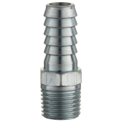 Male Hose Tail Connector, Male Thread BSP Tapered 1/4, HoseTail 9.5mm (3/8) i/d Hose