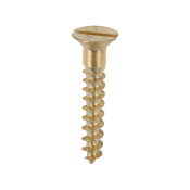 No8x1 Slotted Countersunk Woodscrew Brass Pack 200