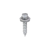 6.3x32 Hex Metal to Timber Slash Point External Screw and Washer Silver Pack 100