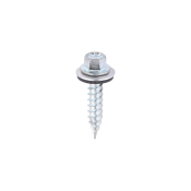 6.3x32 Hex Metal to Timber Slash Point Screw and Washer Zinc Plated Pack 100
