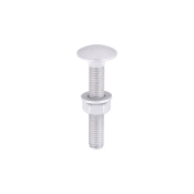 M8x50 Carriage Bolt, Nut & Washers Din603 Silver Pack 10