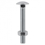 M10x150 Carriage Bolt & Nut DIN 603 A2 Pack 2