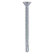 4.8x38 Phillips Countersunk Wood to Light Section Steel Wing Tipped Self Drilling Screw Zinc Plated