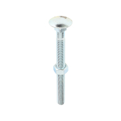 M16x180 Carriage Bolt & Nut DIN 603 Zinc Plated Gr.4.8 Pack 5