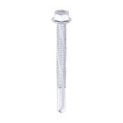 5.5x55 Hex Metal to Heavy Section Steel Self Drilling Bi Metal Exterior Screw A2/Silver Pack 100