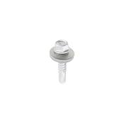 5.5x25 Hex Metal to Light Section Bi Metal Self Drilling Exterior Screw and Washer A2/Silver Pack 10