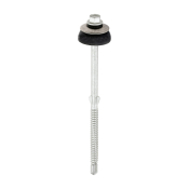 6.3x130 Cement Board to Light Section Steel Self Drilling Screw and Washer Silver Pack 50