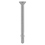4.8x38 Hex Wood to Light Section Steel Bi Metal Wing Tip Self Drilling Exterior Screw A2/Silver Pack