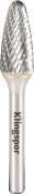 9.6x19x6 Ball Nosed Cone Shaped Carbide Burr HF100F Steel Cut (Cut 10)