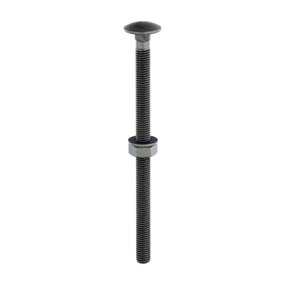 M10x160 Carriage Bolt, Nut & Washers DIN 603 Green Pack 10