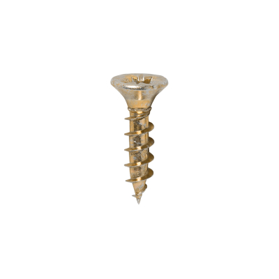 3.5x15 Pozi Countersunk Chipboard Screw Zinc & Yellow Plated Timco Solo Range Pack 200