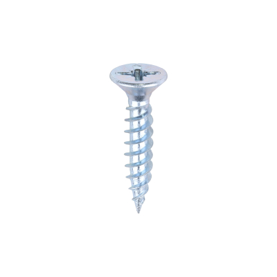 No10x1 Pozi Countersunk Twin Threaded Woodscrew Zinc Plated Pack 200