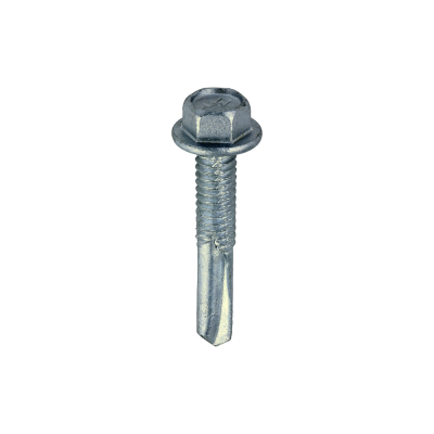 5.5x32 Hex Metal to Heavy Section Steel Self Drilling Exterior Screw Silver Pack 100
