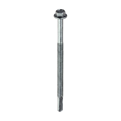 5.5x100 Hex Metal to Heavy Section Steel Self Drilling Exterior Screw Silver Pack 100