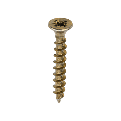 5x35 Pozi Countersunk Chipboard Screw Zinc & Yellow Plated Timco Solo Range Pack 200