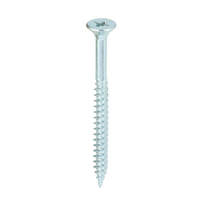 No8x2 Pozi Countersunk Twin Threaded Woodscrew Zinc Plated Pack 200