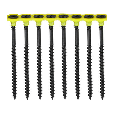 3.5x38 Collated Coarse Phillips Bugle Drywall Screw Black Pack 1000
