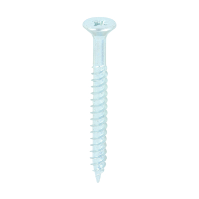 No10x2 Pozi Countersunk Twin Threaded Woodscrew Zinc Plated Pack 200