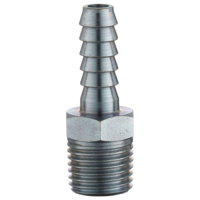 Male Hose Tail Connector, Male Thread BSP Tapered 1/4, HoseTail 6.35mm (1/4) i/d Hose