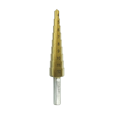 4,5,6,7,8,9,10,11,12 TiN Coated HSS Step Drill