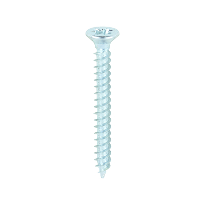 No4x1 Pozi Countersunk Twin Threaded Woodscrew Zinc Plated Pack 200