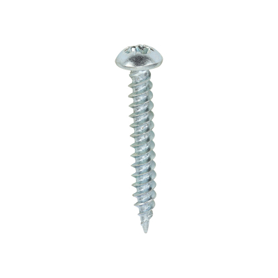 No6x1 Pozi Round Twin Threaded Woodscrew Zinc Plated Pack 200