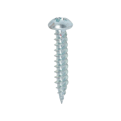 No8x1 Pozi Round Twin Threaded Woodscrew Zinc Plated Pack 200