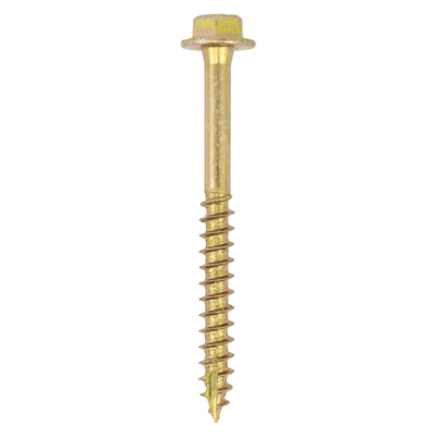 6.0x40 Advanced Flanged Coachscrew Din571 Zinc & Yellow Plated Pack 100