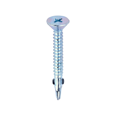4.2x38 Phillips Countersunk Wood to Light Section Steel Wing Tipped Self Drilling Screw Zinc Plated