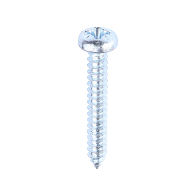 No12x11/2 Pozi Pan Ab Point Self Tapping Screw Zinc Plated Pack 200