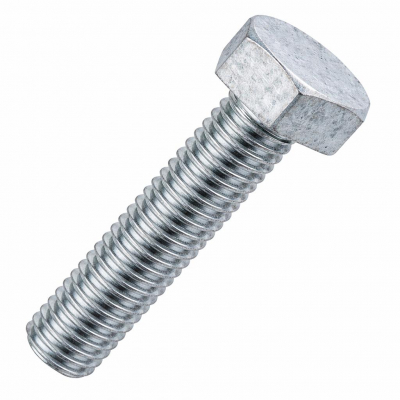M10x120 Hex Setscrew Din933 Hot Dipped Galvanised Gr.8.8 Pack 50