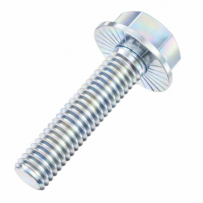 M12x40/40 Flanged Serrated Hex Bolt DIN 6921 Zinc Plated Gr.8.8 Pack 100