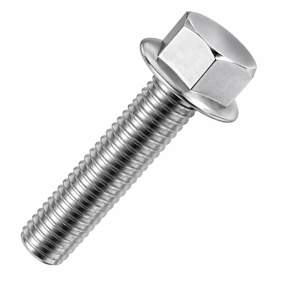 M5x8/8 Flanged Non Serrated Hex Bolt DIN 6921 A2 Pack 200