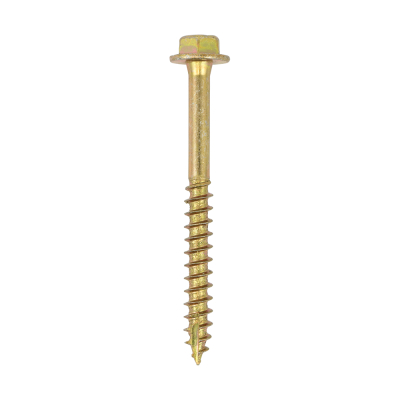 10.0x130 Advanced Flanged Coachscrew Din571 Zinc & Yellow Plated Pack 23