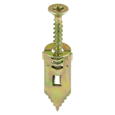 4x30 Plaster Board Fixing Zinc & Yellow Hammer-in Pack 100