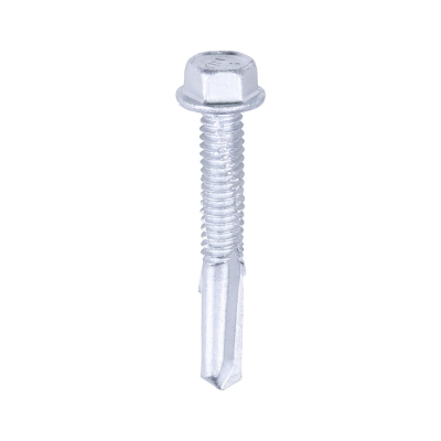 5.5x38 Hex Metal to Heavy Section Steel S/D Exterior Screw Bi Metal/Silver Pack 100