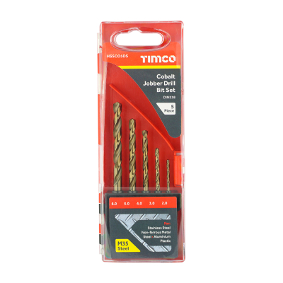 2-6 HSS Standard Series Ground Cobalt Drill Bit Set 5 Timco