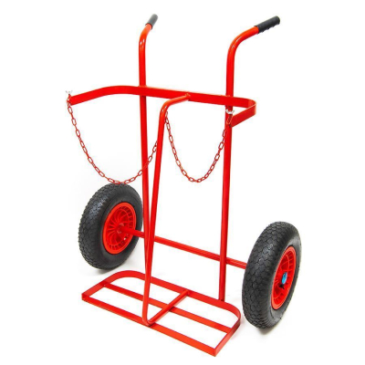 Twin Oxygen/Acetylene Trolley 16Inch Pneumatic Wheel